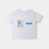 Blue Sculpture Beyaz Kadın Crop T-shirt