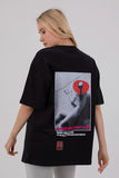 Nude Poster Siyah Oversize Kadın T-Shirt Ücretsiz kargo - BlasCut