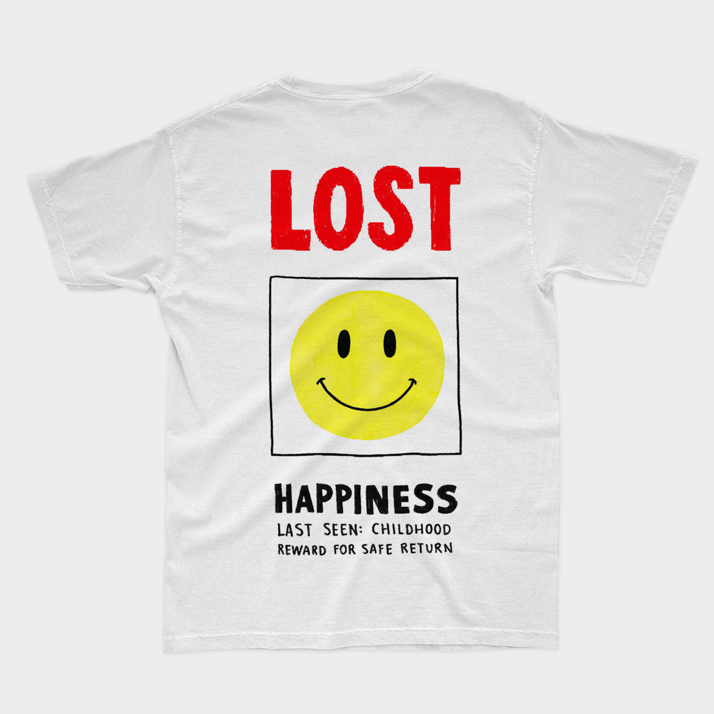 Lost Happiness Beyaz Oversize Kadın T-shirt - BlasCut - BlasCut - Tarzını arttır