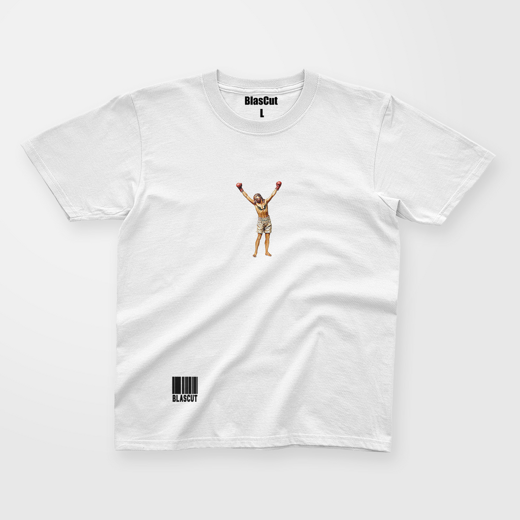 Jesus Beyaz Oversize Erkek T-Shirt -BlasCut-Ömür boyu baskı garantisi