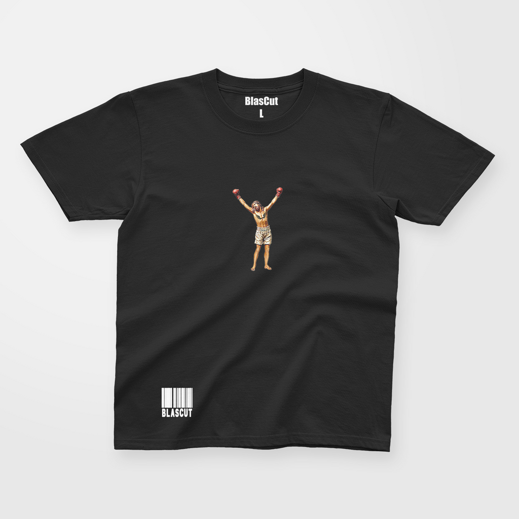 Jesus Siyah Oversize Erkek T-Shirt-BlasCut-Ömür boyu baskı garantisi