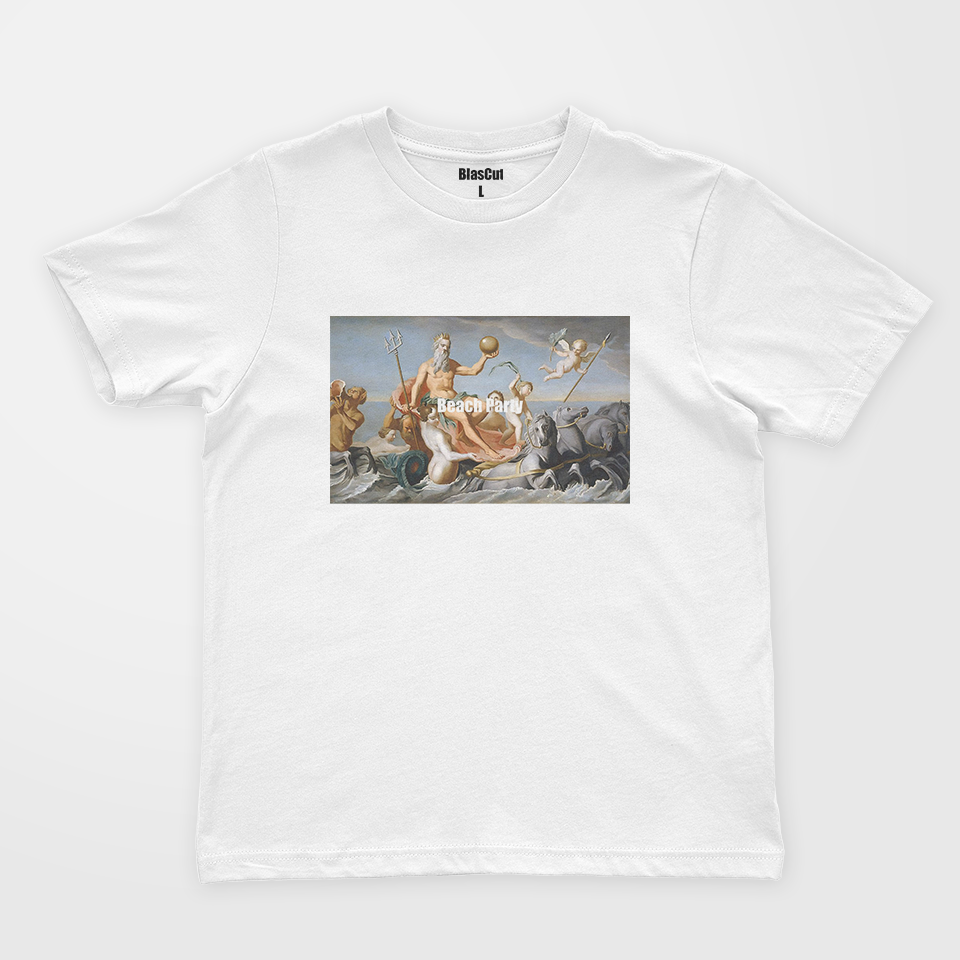 Poseidon's Beach Party Beyaz Erkek T-Shirt - BlasCut- Tarzını arttır