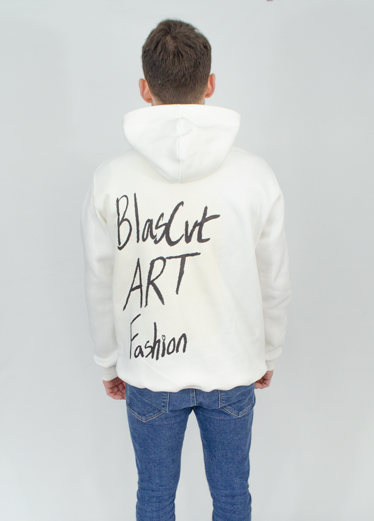 BlasCut x Art x Fashion Beyaz Erkek Hoodie - BlasCut - Tarzını arttır