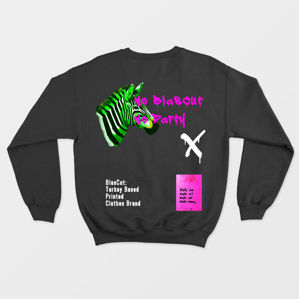 BlasCut Zebra Siyah Kadın Sweatshirt - BlasCut - Tarzını arttır